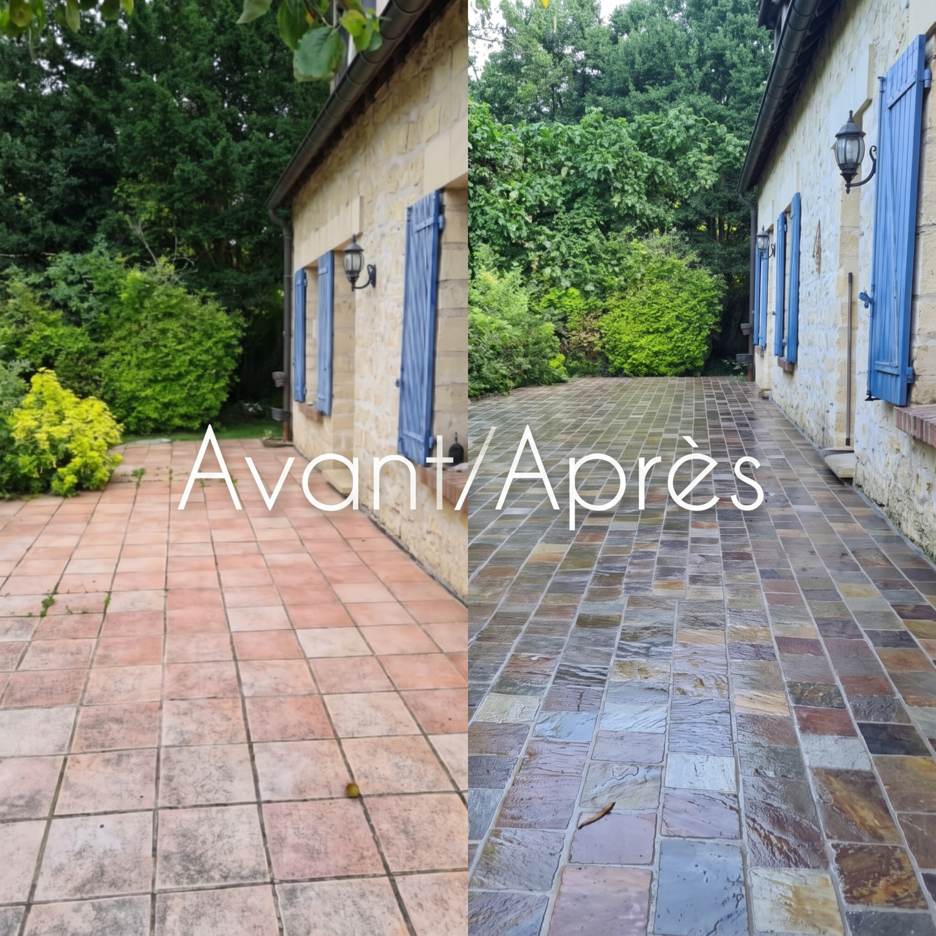 Avant après : Terrasse en pierre naturelle