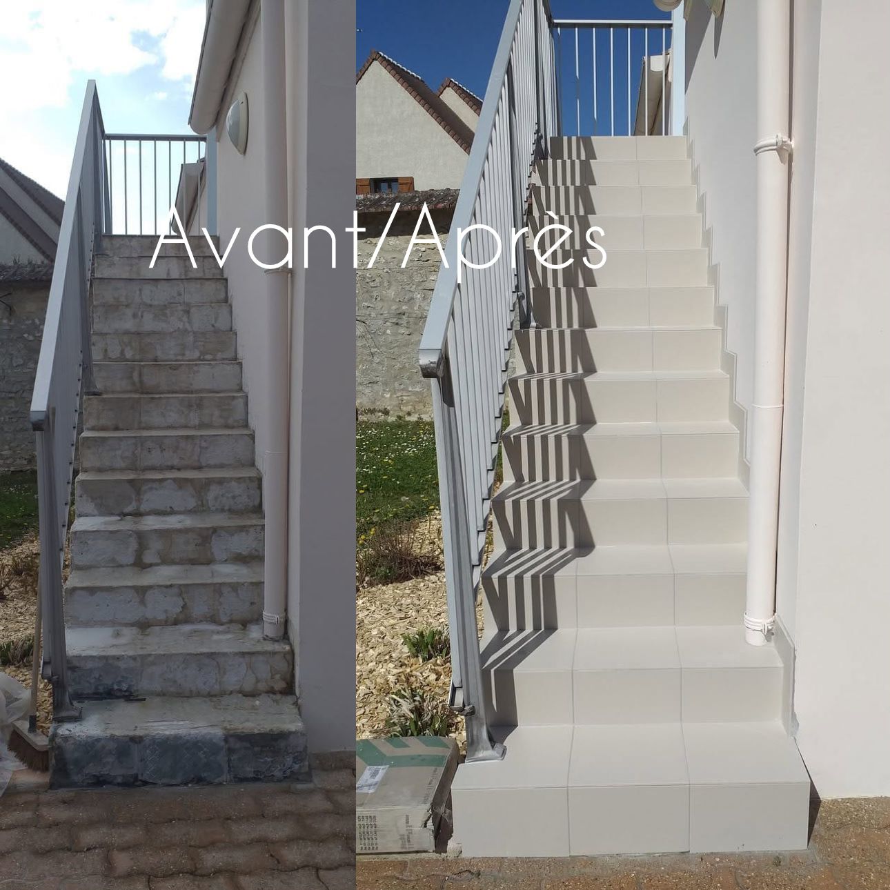 Avant après : Escalier extérieur rénové